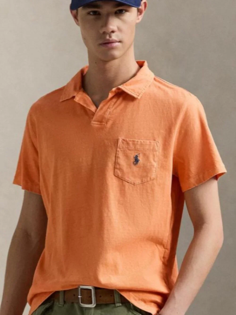 Polo Ralph Lauren Men’s Polo Shirt 5XLT Standard Cotton Linen Jersey Pink NWT